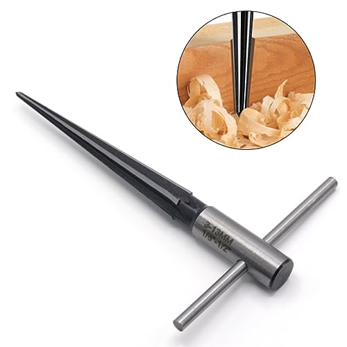 6-Flute Tapered Reamer 1/8 to 1/2 Inch T Handle for Guitar Luthier