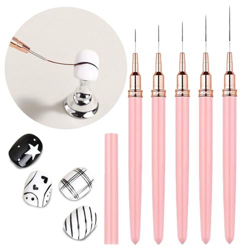 5Pcs Nail Art Liner Brushes Set for Nail Design Lines,Details,Fine Drawing - color: 2