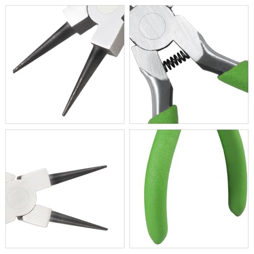 Round Nose Pliers 4" Precision Jewelry Making Pliers with Smooth Jaws for Wire Looping & Beading - style: ‎Round Nose Plier