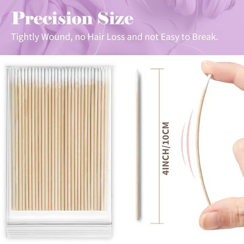 200PCS Pointed Cotton Swabs - Precision Tip Cotton Swabs - 4 Inch Microblading Cotton Swabs - Microblading Cotton Buds for Eyebrow Eyelash Extensions, Makeup, Nails, Tattoo Permanent Supplies, Craft - size: 200 PCS-Pointed