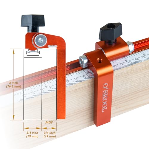 3-Inch T-Track Adjustable Fence Flip Stop with Cursor, TTK015 - size: 3-Inch T-Track Adjustable Fence Flip Stop