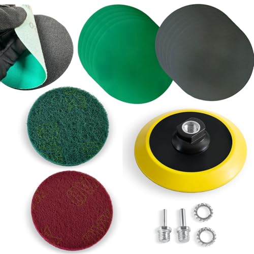 5in Wet Dry Sanding Disc Kit for Drill and Angle Grinder, 80 to 5000 Grit