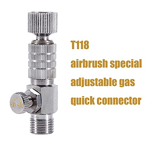 Airbrush Fitting Quick Release Disconnect Coupler Connection Fitting Adapter with Airbrush Airflow Adjustment Control Valve 1/8 inch