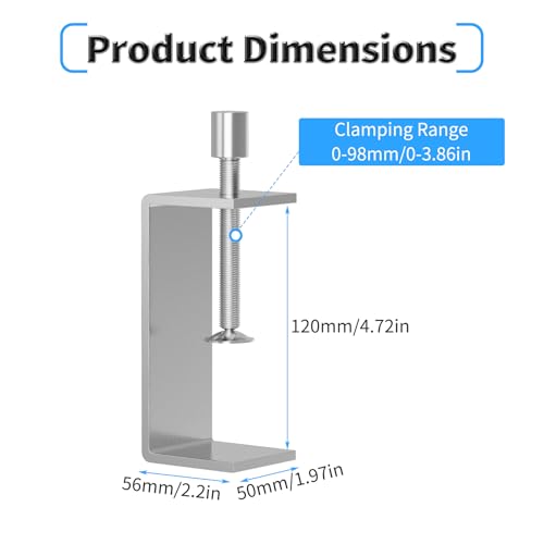 Heavy-Duty 120mm Small C-Clamp, Small Screw Clamp - size: 1Pcs 120mm Silver