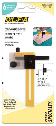 OLFA Compass Circle Cutter (CMP-1) - Cuts up to 6", Screw-Fixed Blade