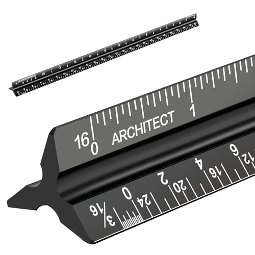 Architectural Scale Ruler, Imperial Measurements 12'' - color: Black-A