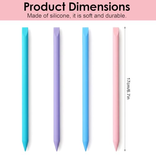 Silicone Stir Sticks - 4 Pcs Reusable Epoxy Mixing Sticks, Pointed Mixing Stick for Paint, Mix Resin, Arts, Crafts, Handmade Crafts, Stirring Rods (4 Colors)