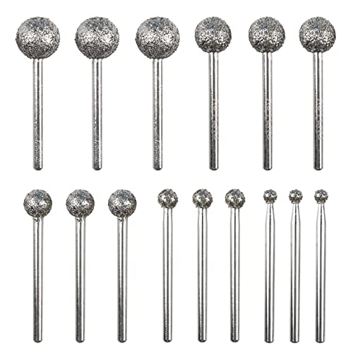 1/8 Shank Diamond Grinding Burr Drill Bit Ball Shape Rotary Bit