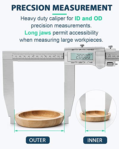 12 Inch Digital Caliper with 6" Long Jaw All-Metal Frame