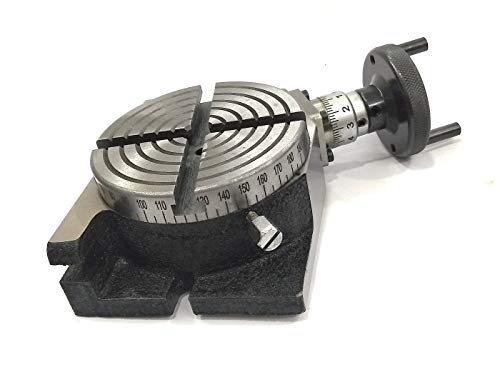 MILLING INDEXING 4"/100 ROTARY TABLE QUALITY PRECISION HORIZONTAL VERTICAL WITH SUITABLE M6 CLAMP KIT & SMALL CHUCK (WITH 70 MM 4 JAW INDEPENDENT CHUCK) - style: (WITH 70 MM 4 JAW INDEPENDENT CHUCK)