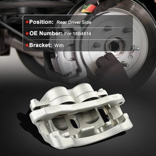 cciyu Rear Left Disc Brake Caliper Assembly w/Bracket 18B4814 - size: Rear Left[18B4814]