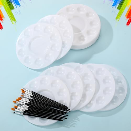 150 Pcs Painting Brushes Palettes Set Paint Party Favors, Black - color: Black