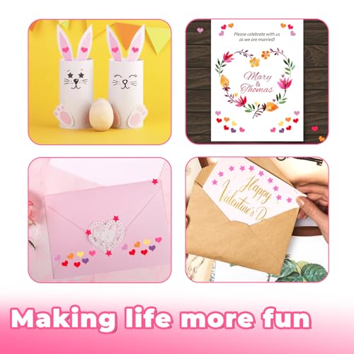 UCEC Hole Puncher for Crafts, 1/4" & 1/8" Single Hole Punch with Soft Grip - color: Pink, size: Circle+Circle