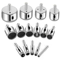 Diamond Drill bits, 15 PCS Diamond Hole Saw Drill Bit Set for Tile Pot, Glass Drill bits for Ceramic Bottles Porcelain Marble Granite Stone - color: 15 PCS (1/4"-2") Diamond Hole Saw