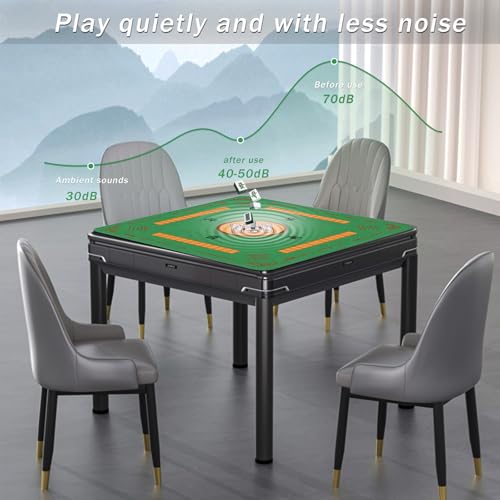 2F22E Green Mahjong Mat for Table 32.4" x 32.4", Non-Slip Mah Jongg Mat - color: Green