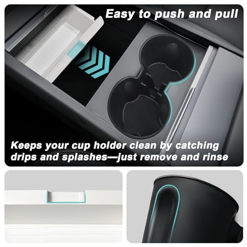 BestEvMod 5PCS Console Organizer for 2025 2026 Tesla Model Y Juniper(White) - size: Juniper |5PCS White