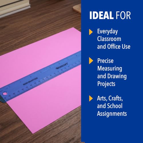 Westcott Shatterproof Ruler, 12-Inch, Blue, 16010 - color: Blue