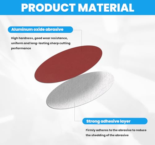 PSA Sanding Discs 8 Inch 30 PCS 60 100 150 180 240 400 Grit Aluminum Oxide Self Stick Adhesive Sanding Discs for Random Orbital Sander and Belt Disc Sander - style: 8 inch