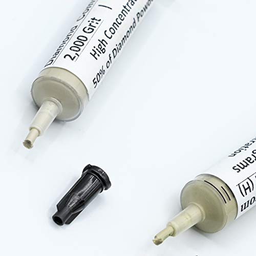 TechDiamondTools Diamond Polishing Paste Kit — 3 Grits (1200, 2000, 4000) | USA Made | Oil-Based Syringes | Progressive Polishing Set for Metal, Glass, Gemstone, Knife, Jewelry | 50% Diamond Powder - size: 1200 2000 4000 Grit, style: High 50% concentratio