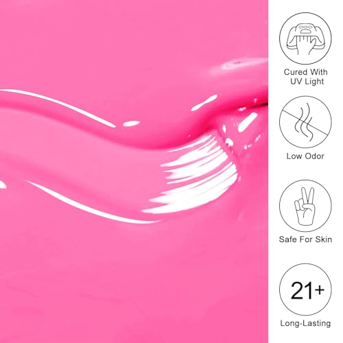 10ml Fuchsia Gel Nail Polish Long Lasting Soak Off UV Led Summer Gel Polish Salon DIY at Home Gift for Women 1Pcs - color: Fuchsia