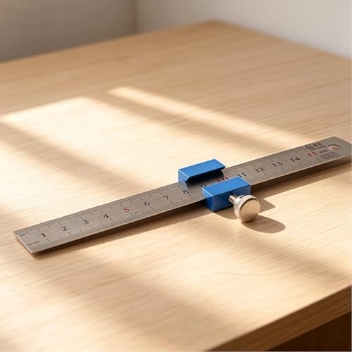 1 PCS Aluminum Alloy Carpenter's Ruler Stoppers Steel Ruler Measuring - color: Blue, size: 15cm