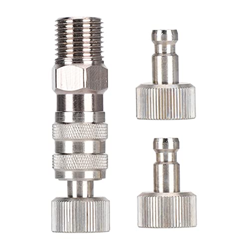 Airbrush Coupler Adapter Fittings 3-Pack, Brass Quick Connect Connector for Air Compressor and Airbrush Hose, Replacement Parts for Painting Tool Accessories
