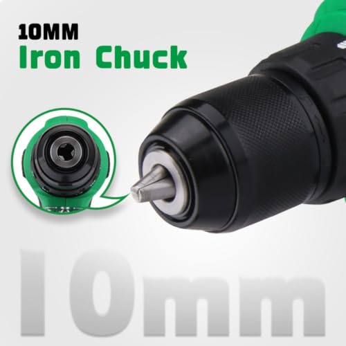 12V Brushless Cordless Drill Set, 3/8" Ratcheting Chuck, 35N.m - color: Green 12v Brushless