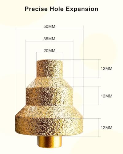 Diamond Step Drill Bit 20 35 50mm M10 Thread for Marble Stone Tile Granite