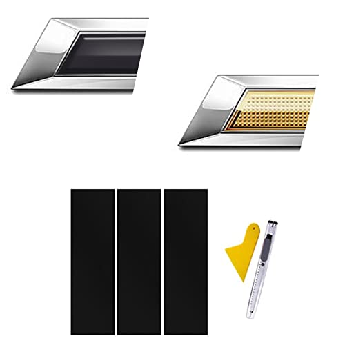 Bowtie Emblem Vinyl Front Grill Wrap Decals for Chevy（3PCS,Black） - color: Matte Black 3