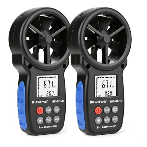 866B Digital Anemometer, Handheld Wind Speed CFM Meter [2 PCS] - color: 866B (2 PC)
