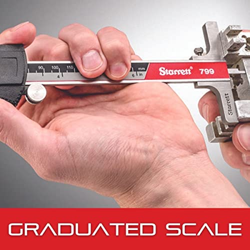 Starrett Stainless Steel IP67 Electronic Slide Caliper - 0-8" Range, .0005" Resolution, LCD Display, RS232 Output, Fine Adjustment, Slide Lock, in/mm Conversion - 798B-8/200