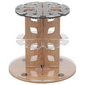 HG Art Concepts Mezzo Dual Artist Brush Holder and Drying Rack - Rotating Wood Grain Laminate Multi Layer Desk Stand - Professional Storage Display Organizer for Paintbrushes