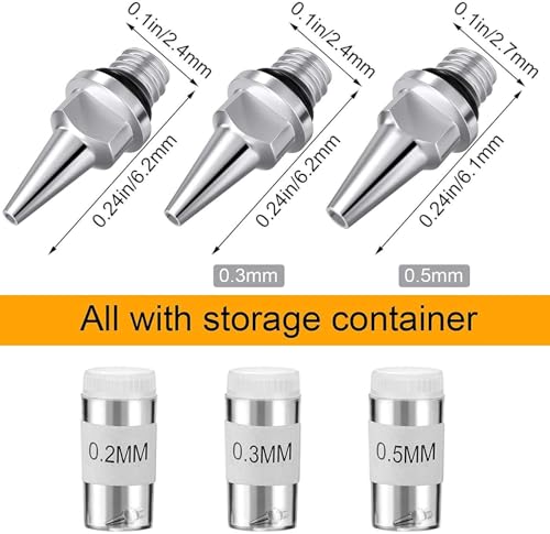 Airbrush Needle Nozzle Kit , 0.2/0.3/0.5mm Replacement Accessories Parts - size: KIT 1