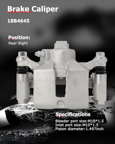 cciyu Rear Right Disc Brake Caliper Assembly w/Bracket 18B4645 - size: Rear Right[18B4645 ]