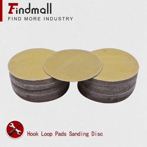 findmall 5-Inch NO-Hole 100Pcs Hook Loop Pads Sanding Disc 180 Grit - size: 180grit