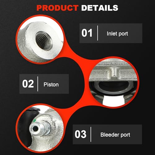 cciyu Front Left & Right Disc Brake Calipers Assembly 19B1619A 19B1618A - size: Front[19B1619A+19B1618A]