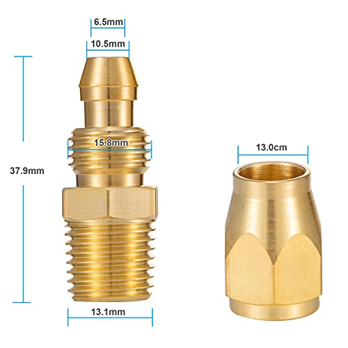 Premium Solid Brass 10PCS Reusable Replacement Fitting For 3/8-Inch ID Hose,1/4-Inch NPT Rigid - size: 10 PCS 3/8