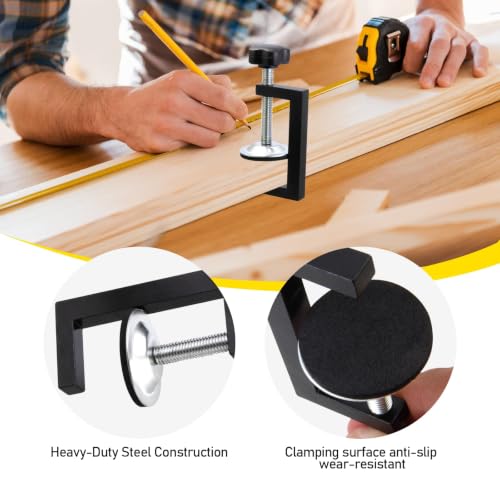 3 Inch C Clamp for Woodworking - 2 Pack Heavy Duty Steel Clamps, Compact Design for Precision Work, Secure Holding with Sliding Jaw for Crafting, Carpentry & Workshop Use