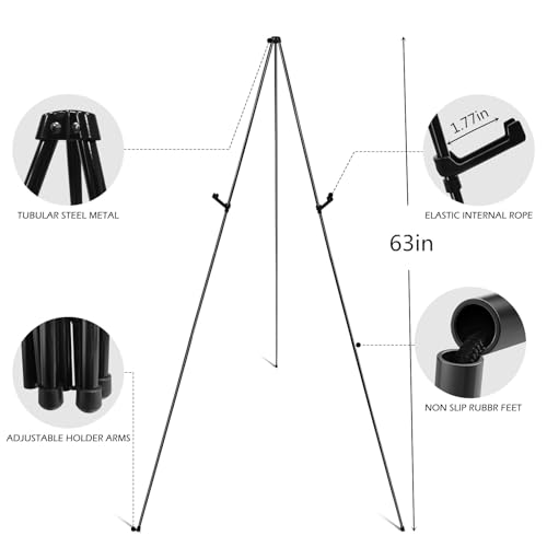 RRFTOK 4 Pack 63 in Sign Easel Stands, Instant-Fold Tripods with Bags - style: 63B 4pack