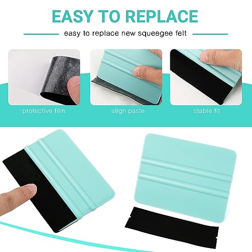 WRAPXPERT Vinyl Squeegee Tool,2 Pack Squeegees for Vinyls Pink and Teal,Felt Squeegee Vinyls Scraper Tool for Crafting Vinyl Application - color: Teal & Pink