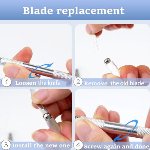 10 PCS Exacto Knife with 20 PCS Spare Sharp Blades, Profession Craft Hobby Knives for DIY, Art, Cutting, Modeling, Scrapbooking and Stencil(Sliver) - color: Silver