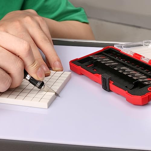 HAUTMEC Exacto Knife Set, Xacto Knife with 13 Exacto Knife Blades SK5 Craft Knife and Hobby Knife for Crafts, Arts, Modeling, Scrapbooking, Includes 1 Handle and Storage Case HT0109