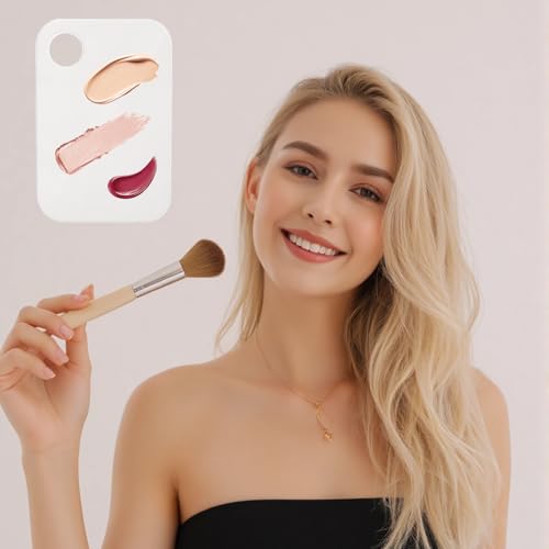 6Pcs Acrylic Makeup Mixing Palette, Makeup Tray with 6 Metal Spatula Tool Set, Clear Foundation Mixing Palette for Beauty Cosmetic Color Liquid Artist Pigment Blending