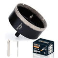 DECKRKAT 3-3/8"Diamond Hole-Saw Bits with Pilot Drill Bit - 3-3/8"Diamond Tipped Tile Hole Saws with Guiding Bit Accurate Drilling for Porcelain Tile Ceramic Pottery Granite Stone Glass Bottles 85mm - size: 3-3/8"