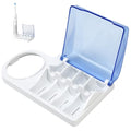Brush Head Holder Compatible with Braun Oral B, Electric Toothbrush Head Holder Stand, Unique Blue Bracket Base, 4-Slot Display Rack, Portable Countertop Bathroom Organizer with Brush Storage Cover