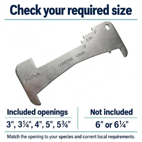 AirFly 5-in-1 Aluminum Crab and Lobster Gauge for Dungeness & Blue Crab