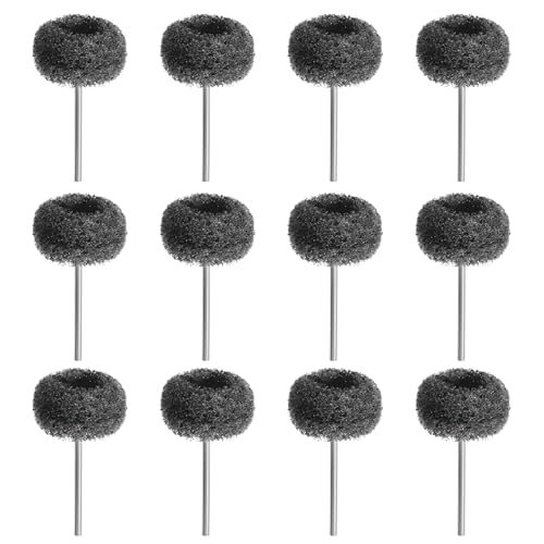 12PCS 25mm Black Abrasive Buffing Wheel, 320 Grit, 3/32" Shank - style: Black