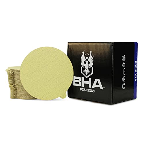 BHA 6 Inch Gold PSA Sanding Discs with Tabs, DA Sander - 80 Grit - 100 Pack