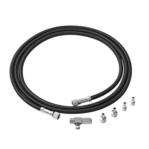 6 Feet Nylon Braided Airbrush Hose with 1/8'' Fittings on Both Ends