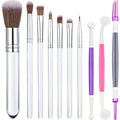 Patelai 10 Pcs Food Safe Paint Brushes Fondant Tools Cake Painting, Clear - color: Clear